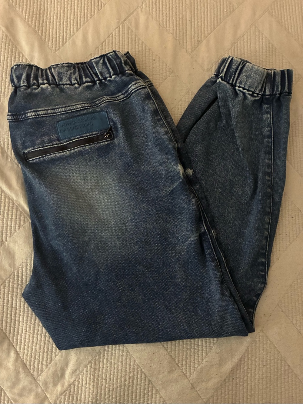 United Colors Of Benetton Slim Dark Blue Elastic-Waist Jeans